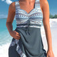 Out-Shine | blue, narrow, light patchwork tankin