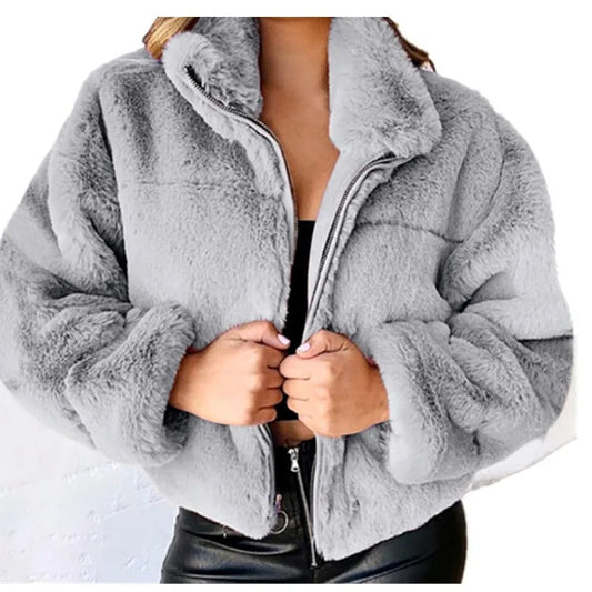 Out-Shine | Stylish Faux Fur Short Jacket for Women