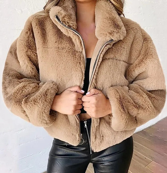 Out-Shine | Stylish Faux Fur Short Jacket for Women