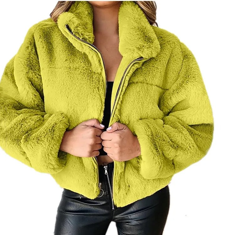 Out-Shine | Stylish Faux Fur Short Jacket for Women