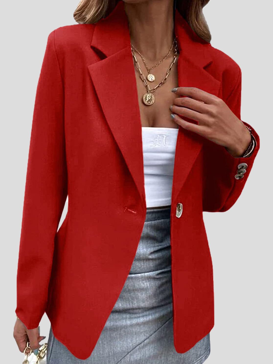 Out-Shine | Women's Blazers Single Lapel One - Button Blazer