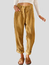 Out-Shine | Women's Pants Solid Color Floral Pockets Stretch - Cut Trousers