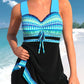 Out-Shine | blue, narrow, light patchwork tankin