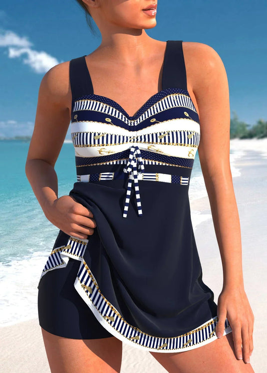 Out-Shine | blue, narrow, light patchwork tankin